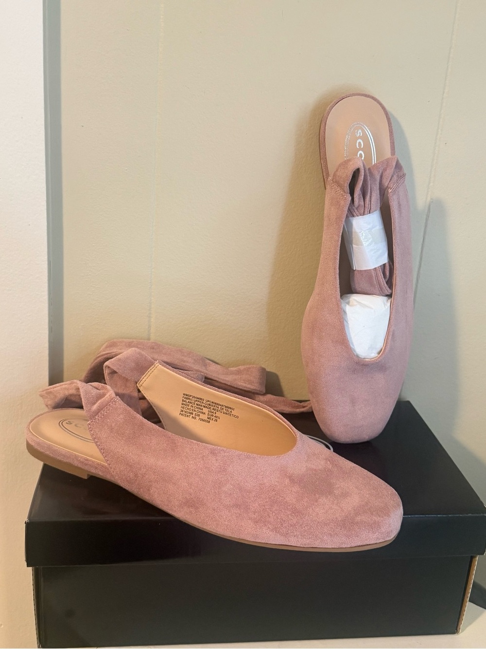 Scoop Suede pink ballet shoes, women’s 9